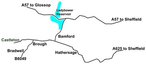 Map of Dunscar Farm B&B at Castleton